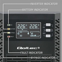 Ups Qoltec 52281 2Kva 2000W (Podwójnej Konwersji (Online)) 3Xgniazdo Sieciowe