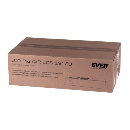 Zasilacz Ups Ever Eco Pro 1000 Avr Cds 19" 2U (Rack  1000Va) (W/Eavrrm-001K00/00)