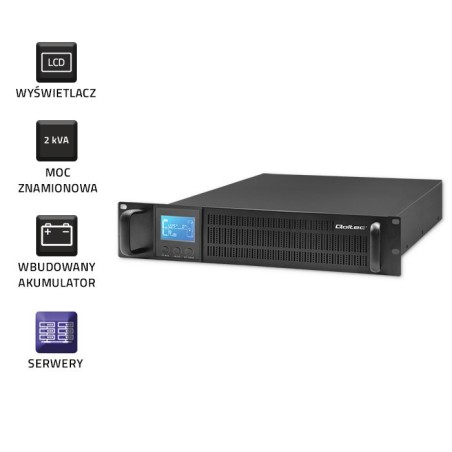 Qoltec Zasilacz Awaryjny Ups Rack 2Kva 1600W Lcd