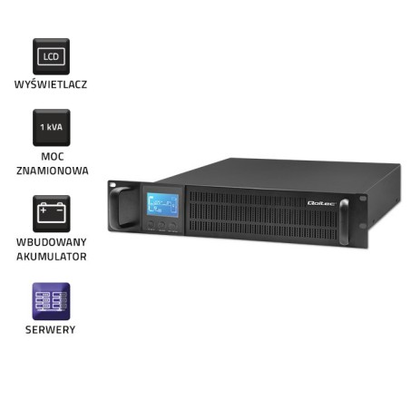 Qoltec Zasilacz Awaryjny Ups Rack | 1Kva | 800W | Lcd