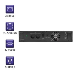 Qoltec Zasilacz Awaryjny Ups Rack | 1Kva | 800W | Lcd