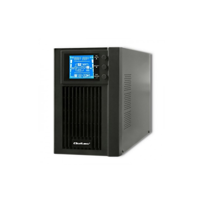 Qoltec 53042 Zasilacz Ups Podwójnej Konwersji (Online) 1 Kva 800 W 2 X Gniazdo Sieciowe