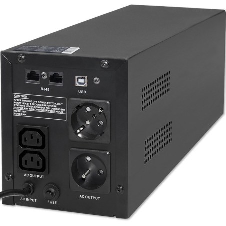 Qoltec 53777 Zasilacz Ups Technologia Line-Interactive 2 Kva 1200 W 4 X Gniazdo Sieciowe