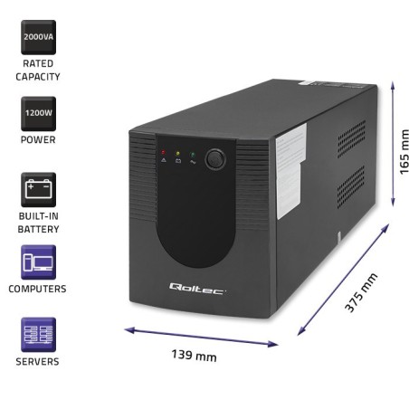 Qoltec Zasilacz Awaryjny Ups Line Interactive Monolith | 2000Va | 1200W