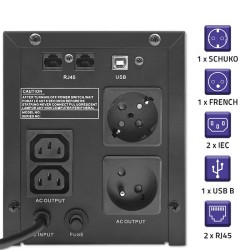 Qoltec Zasilacz Awaryjny Ups Line Interactive | Monolith | 1500Va | 900W | Lcd | Usb