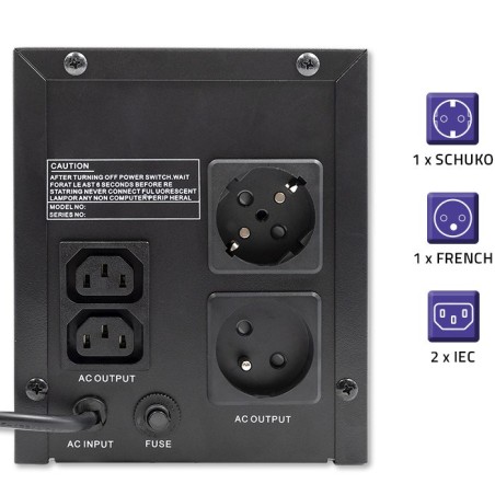 Qoltec Zasilacz Awaryjny Ups Line Interactive | Monolith | 1500Va | 900W