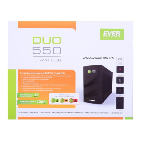 Zasilacz Ups Ever Duo 550 Pl Avr Usb (T/Davrto-000K55/01)