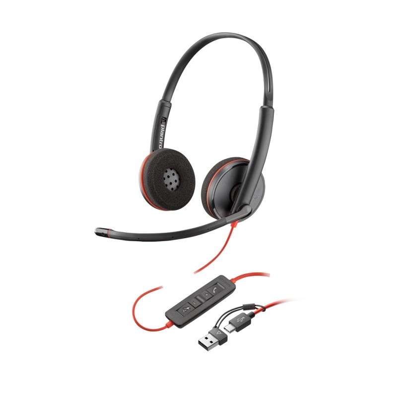 Słuchawki Poly Blackwire 3220 Stereo Usb-C Headset +Usb-C/A Adapter Retail Packaging