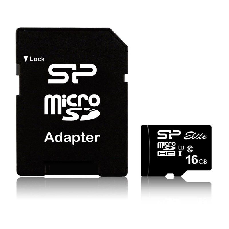 Karta Pamięci Silicon Power Microsdhc Elite 16Gb Cl10 Uhs-1 (U1) + Adapter Microsd-Sd (Sp016Gbsthbu1V10Sp)