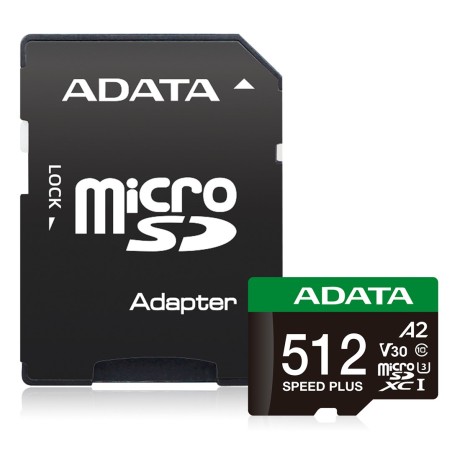 Karta Pamięci Memory Micro Sdxc 512Gb Uhs-I Adata Ud512Gui3V30A2Sp-Ra1