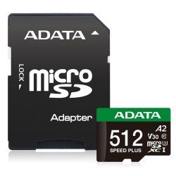 Karta Pamięci Memory Micro Sdxc 512Gb Uhs-I Adata Ud512Gui3V30A2Sp-Ra1