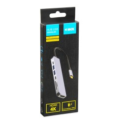 Ibox Hub Usb Iuh3Sl4K Slim Usb3.2 Hdmi 4K Pd100W