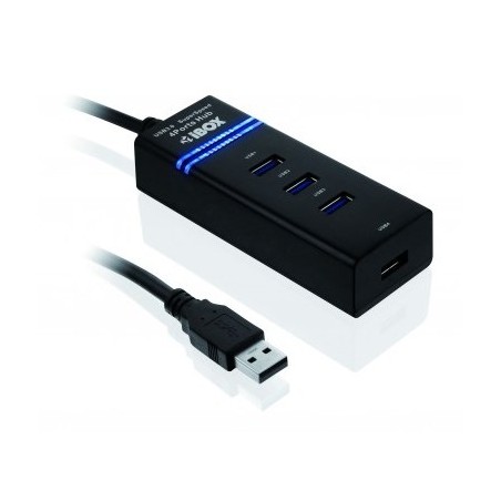 Hub Ibox Usb 3.0 Czarny 4-Porty Iuh3Fb (4X Usb 3.0  Kolor Czarny)