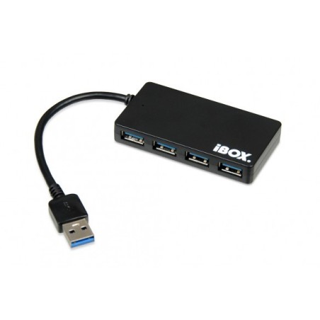 Hub Ibox Usb 3.0 Czarny 4-Porty, Slim Iuh3F56 (4X Usb 3.0  Kolor Czarny)