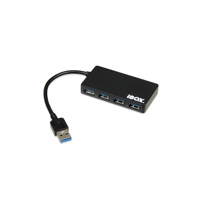 Hub Ibox Usb 3.0 Czarny 4-Porty, Slim Iuh3F56 (4X Usb 3.0  Kolor Czarny)