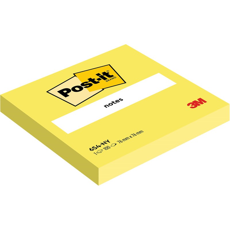 Karteczki Post-It 76X76Mm (654-Ny) Jaskrawożółte (100)