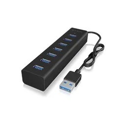 Icy Box Ib-Hub1700-U3 Usb 3.2 Gen 1 (3.1 Gen 1) Type-A 5000 Mbit/S Czarny