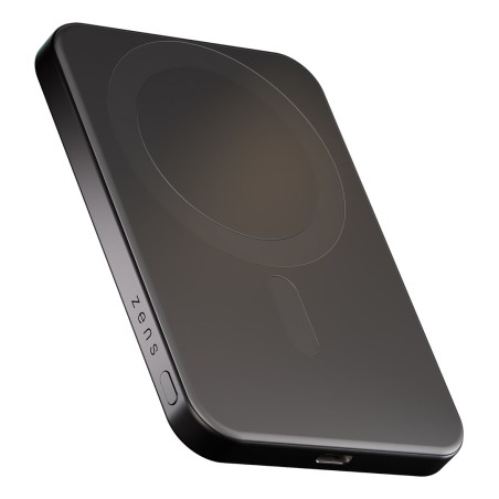 Zens Slim Qi2 Aluminium Powerbank - Magnetyczny Powerbank 5000 Mah Kompatybilny Z Magsafe I Qi2 (Black)