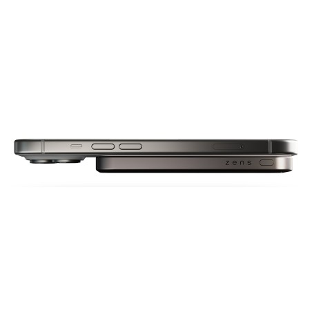 Zens Slim Qi2 Aluminium Powerbank - Magnetyczny Powerbank 5000 Mah Kompatybilny Z Magsafe I Qi2 (Black)