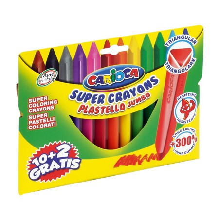 Kredki Carioca Plastello Jumbo, 12 Kolorów 170-2185