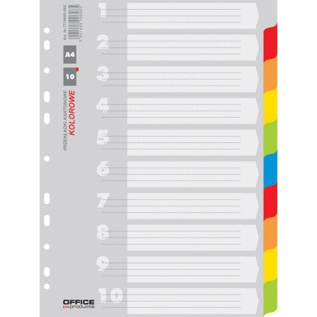 Przekładki Kartonowe Office Products A4 Numerowane