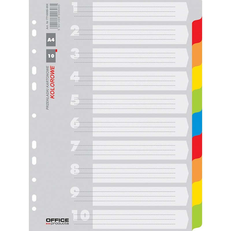 Przekładki Kartonowe Office Products A4 Numerowane