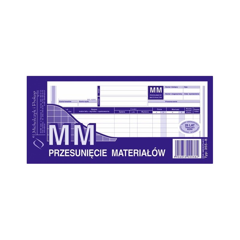355-8 Mm Przesunięcie Materiałów Międzymagazynowe Wielokopia 1/3 A4  Michalczyk I Prokop