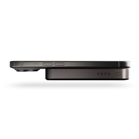 Zens Slim Qi2 Aluminium Powerbank - Magnetyczny Powerbank 10000 Mah Kompatybilny Z Magsafe I Qi2 (Black)