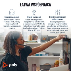 Poly Blackwire 3225 Stereo Usb-C Headset +3.5Mm Plug +Usb-C/A Adapter (Bulk)
