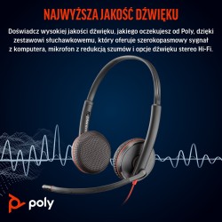 Poly Blackwire 3225 Stereo Usb-C Headset +3.5Mm Plug +Usb-C/A Adapter (Bulk)