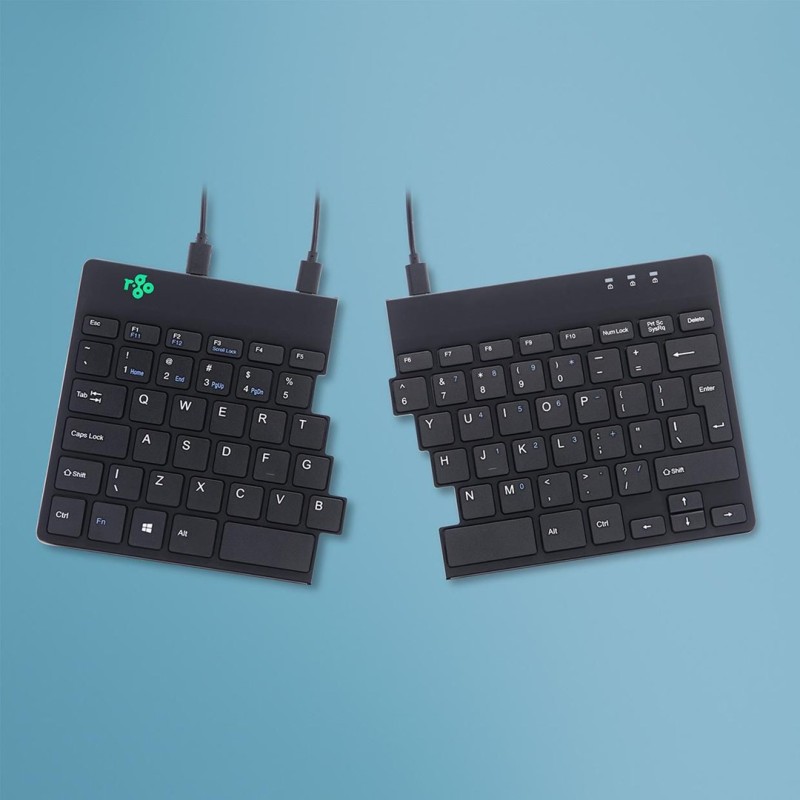 R-Go Tastatur Split   Break Us-Layout     Verkabelt  Schwarz
