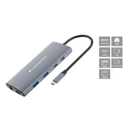 Conceptronic 10-1 Dock Usb-C- Hdmi/2Xusb-C/3Xusb-A/+ 20Cm Gr