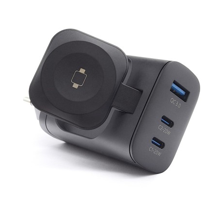 Realpower 450476 Ładowarka Do Urządzeń Przenośnych Power Bank, Smartwatch, Tablet Czarny Prąd Przemienny Bezprzewodowe Ładowanie