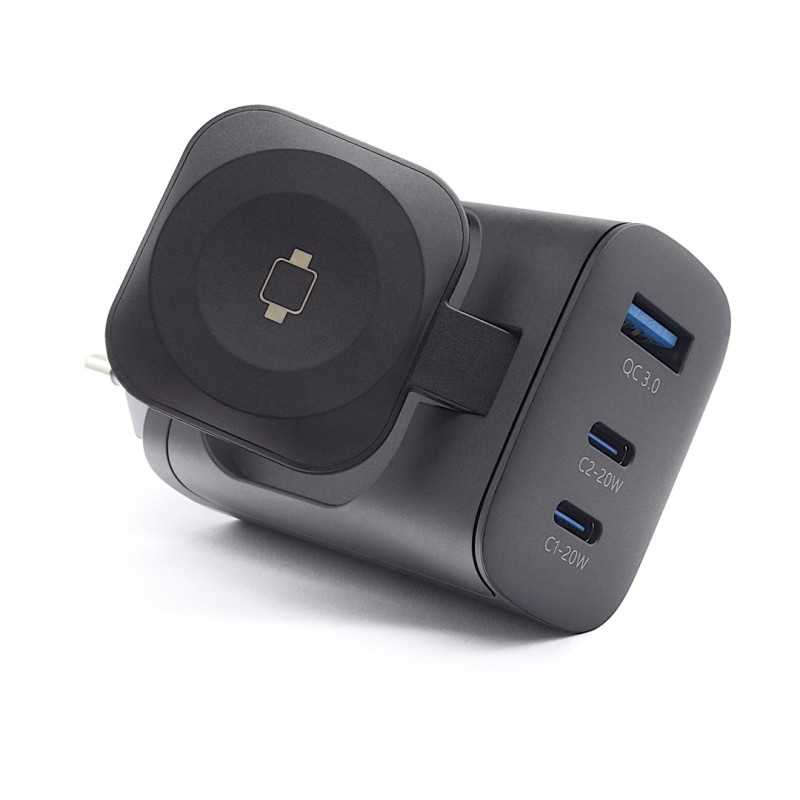 Realpower 450476 Ładowarka Do Urządzeń Przenośnych Power Bank, Smartwatch, Tablet Czarny Prąd Przemienny Bezprzewodowe Ładowanie