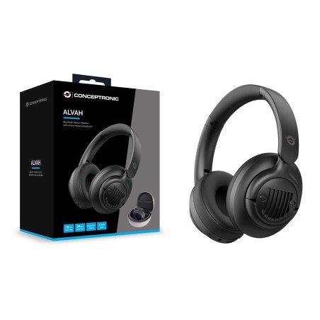 Conceptronic Alvah02B Słuchawki/Zestaw Słuchawkowy Przewodowy I Bezprzewodowy Opaska Na Głowę Połączenia/Muzyka Bluetooth Czarny