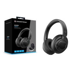 Conceptronic Alvah02B Słuchawki/Zestaw Słuchawkowy Przewodowy I Bezprzewodowy Opaska Na Głowę Połączenia/Muzyka Bluetooth Czarny