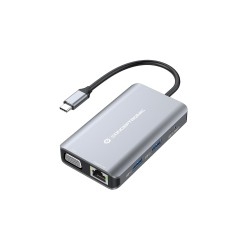 Conceptronic  7-1 Dock Usb-C- Hdmi/3Xusb-A/Vga/+     25Cm Gr