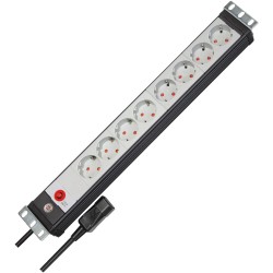 Listwa Zasilająca Brennenstuhl Premium-Line 19 Cali Steckdosenleiste 8-Fach, Juodas/Lichtgrau, 3M