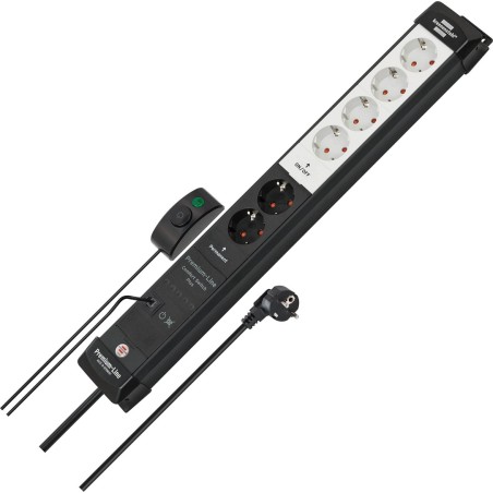 Brennenstuhl Premium-Line Comfort Switch Plus 6-Pozycyjna Listwa Zasilająca Z Przełącznikiem Nożnym 56,0 Cm (1951560103)