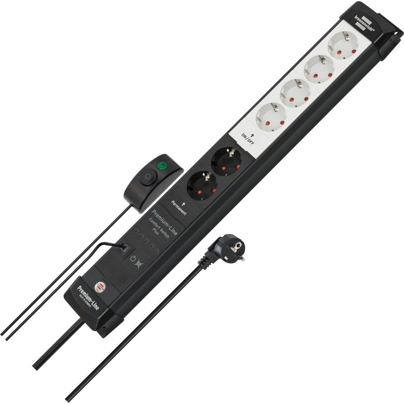 Brennenstuhl Premium-Line Comfort Switch Plus 6-Pozycyjna Listwa Zasilająca Z Przełącznikiem Nożnym 56,0 Cm (1951560103)