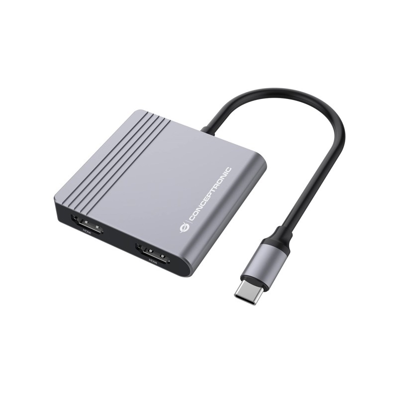 Conceptronic  4-1 Dock Usb-C- 2Xhdmi/Usb-A/100Wpd    25Cm Gr