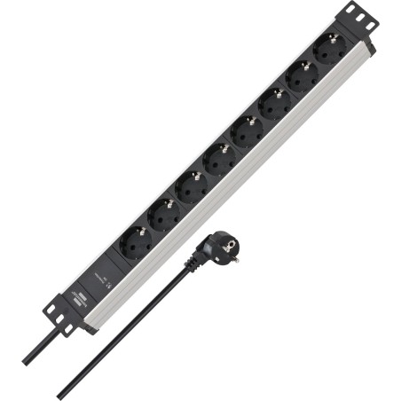 Brennenstuhl - Ss 19.500A - Alu-Line - Listwa Zasilająca 8-Drożna, 2M