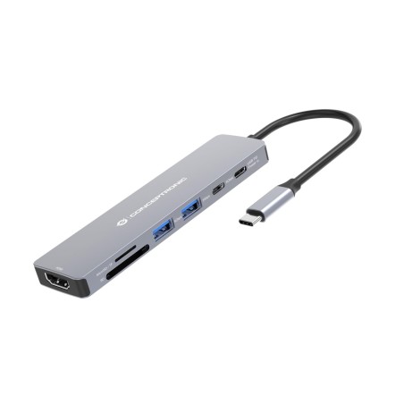 Conceptronic  7-1 Dock Usb-C- Hdmi/Usb-C/2Xusb-A/+   25Cm Gr