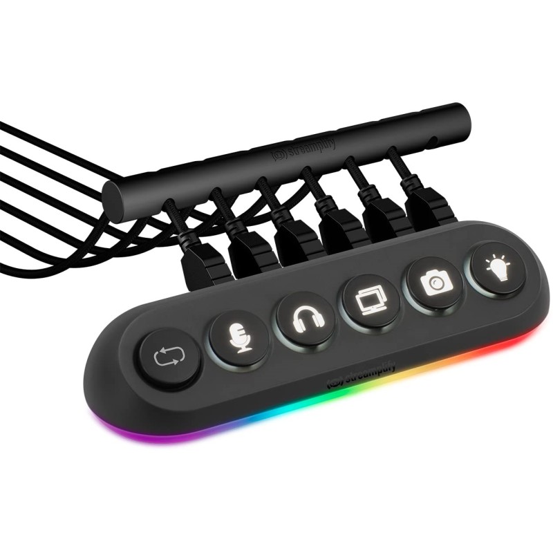 Streamplify Hub Deck 5, 4X Usb 3.0, 1X Usb 2.0, Rgb, 12V, Eu Przewód Zasilający - Czarny