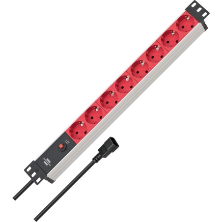 Listwa Zasilająca Brennenstuhl Alu-Line 19" Steckdosenleiste 8-Fach - 10A Sicherungsautomat Und Kaltgerätestecker [19" Steckerle