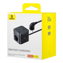 Listwa Zasilająca Baseus Powercombo 3Ac+2U+2C 30W Eu (1,5M  Czarny)