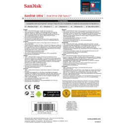 Pendrive Sandisk Sdddc2-064G-G46 (64Gb  Usb 3.1, Usb-C  Kolor Czarny)