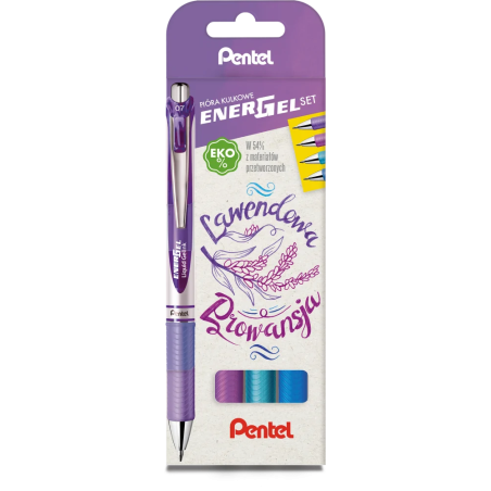 Pióro Kulkowe Energel 0,7 Mm,  Kpl.4 Kolory Lawendowa Prowansja Bl77-St4Csvvpl Pentel