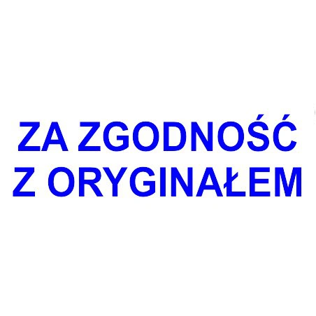 Pieczątka Za Zgodność Z Oryginałem, Tusz Niebieski, Obudowa Czarna  Z Zatyczką Automat Imprint 8911