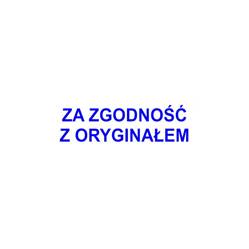 Pieczątka Za Zgodność Z Oryginałem, Tusz Niebieski, Obudowa Czarna  Z Zatyczką Automat Imprint 8911